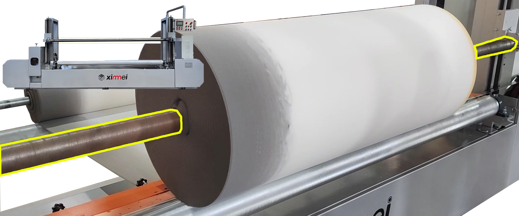 Boring Machine Drilling In Center Of Foam To Allow Sponge Bar To Be Inserted For Peeling Machine Skiving Cylinder Foam Into Thin Infinitely Long Rolls