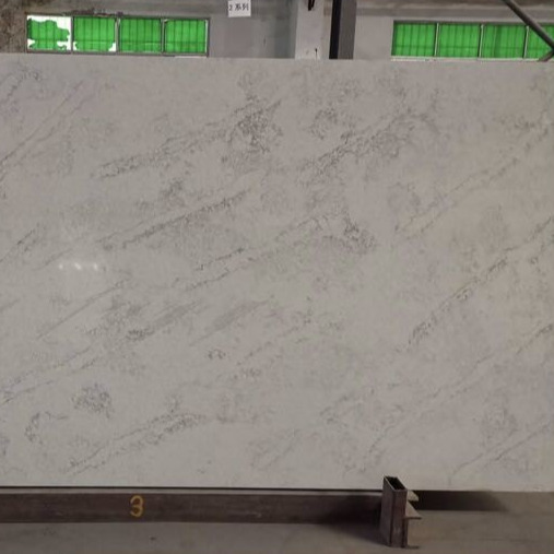 2.2g/cm2 White Veins Calacatta Quartz Stone For Bartop