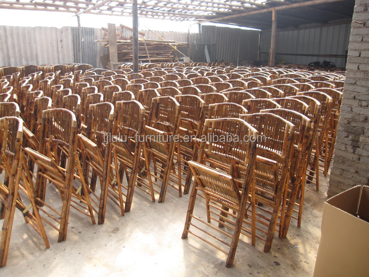 Modern Design Style Wood Rustic Bamboo Folding Outdoor Dining Chair for Event Party Furniture Wedding
