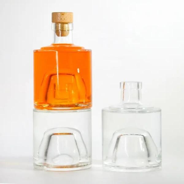 Quality 500ml 1 Liter Glass Liquor Bottles For Spirit Liquor Beverages for sale