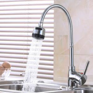 China Chrome Single Handle Kitchen Sink Mixer Flexible Spout Hot Cold Kitchen Tap on sale