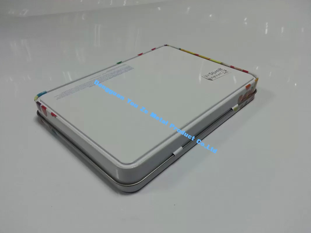 4 Color Printing Candy Tins Rectangular Metal Tins with Seated Base Tin Can Manufacturer