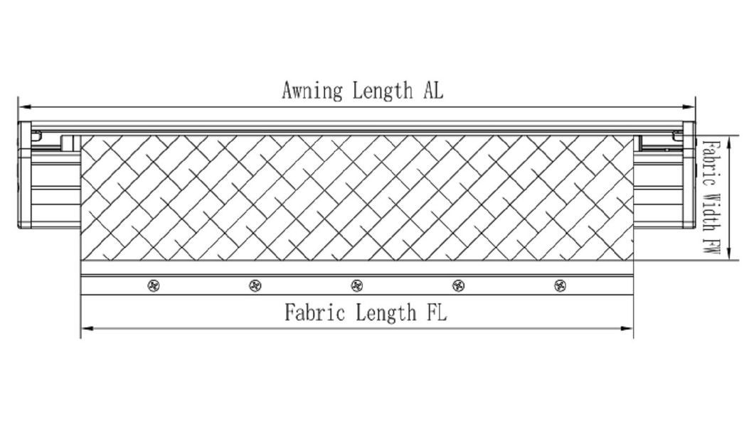 Self-Propelled/Trailer Rvs Fabric Soa2 Sliding out Awning for RV Truck Camper Motorhomes DIY