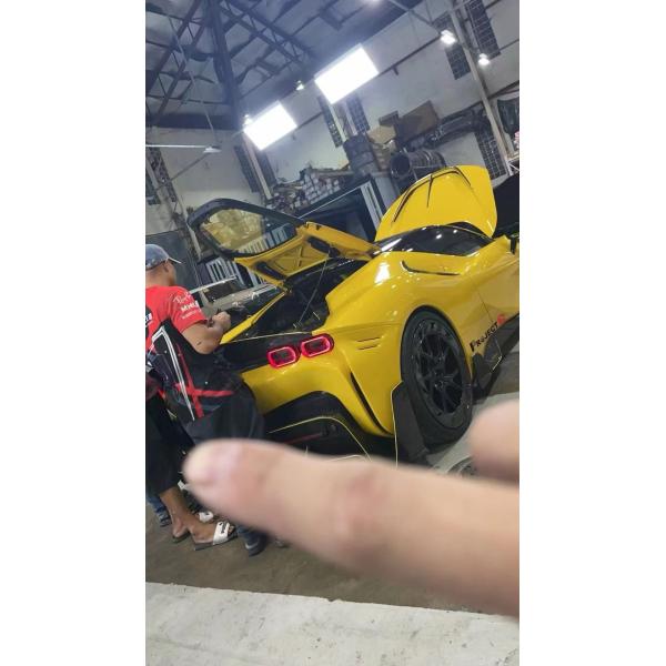 SF90 Ferrari Body Kit MSY Style Carbon Fiber Rear Bumper Lip Spoiler Side Skirt