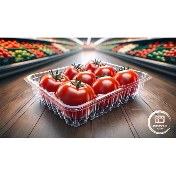 Disposable Blister Tomato Disposable Fruit Container 6 Piece Rectangular Plastic For Packaging