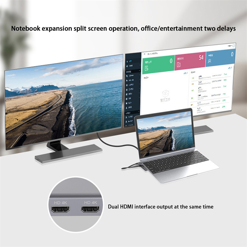 12 In 1 USB-C Type-C Docking Station For Charging Data Transfer And Speaker Function