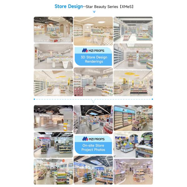 Baby Display Rack Irregular-Shaped Paper Goods High Cabinet with Adjustable Shelves for Mom & Baby Store Design