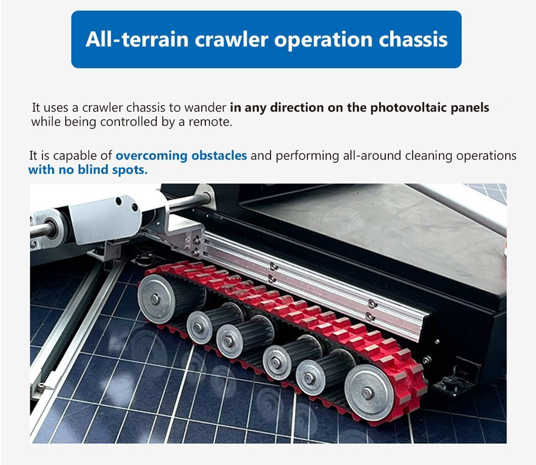 Hot Sales Intelligent Washing or Dry Cleaning Brush for Solar Panel Cleaning with 1.1 Meter Width Head