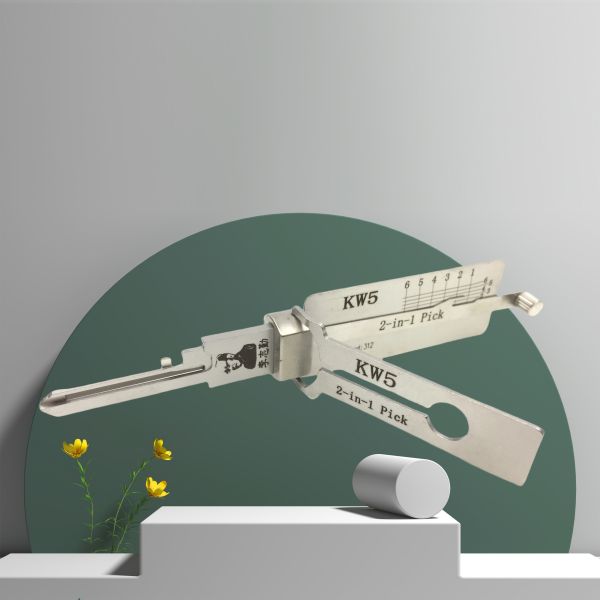 Lishi KW5 2-in-1 Stainless Steel Lockpick for Door Locks - Professional Locksmith Pick Tool