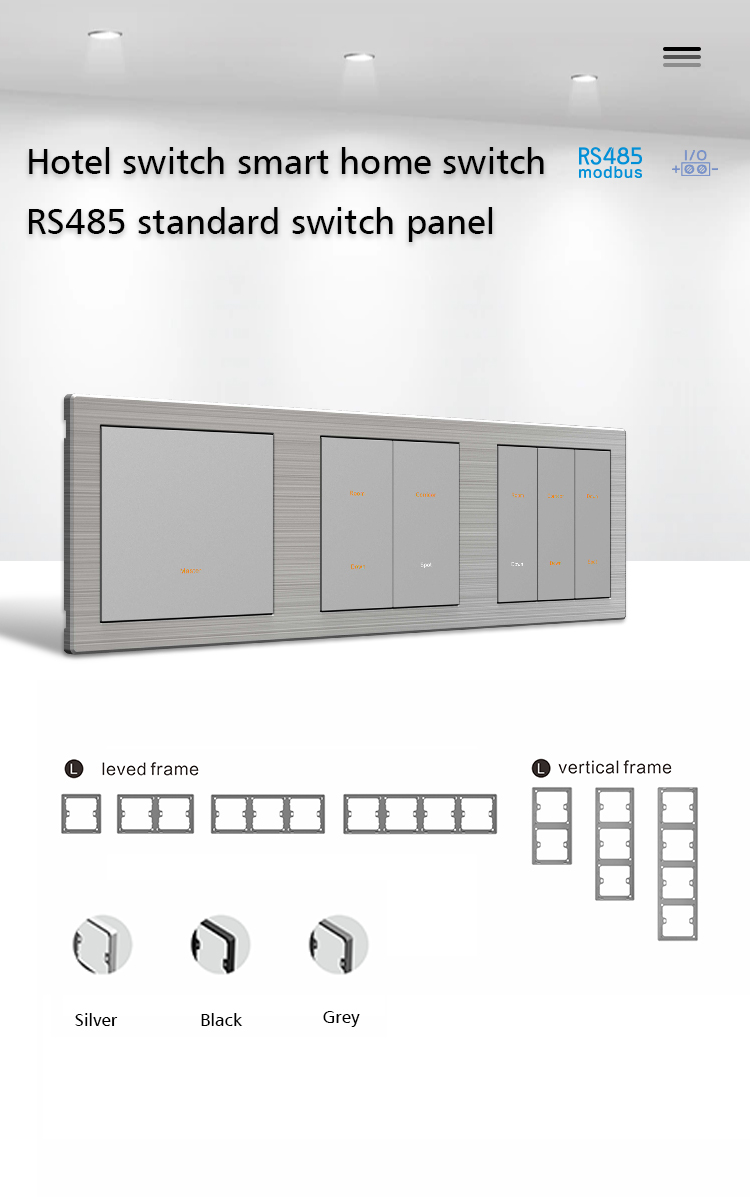 5 conjoined Wall Switch RS485 Proximity Sensor Backlight Function