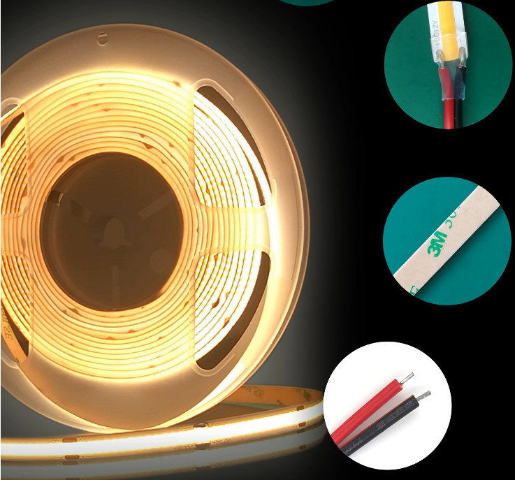 CRI90 576LEDs Dimmable Flexible COB Led Strip For Wifi Remote Control