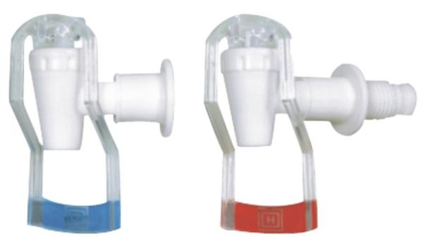 Quality Small Plastic Bottled Hot and Cold Water Dispenser Tap with Red or Blue Handle for sale