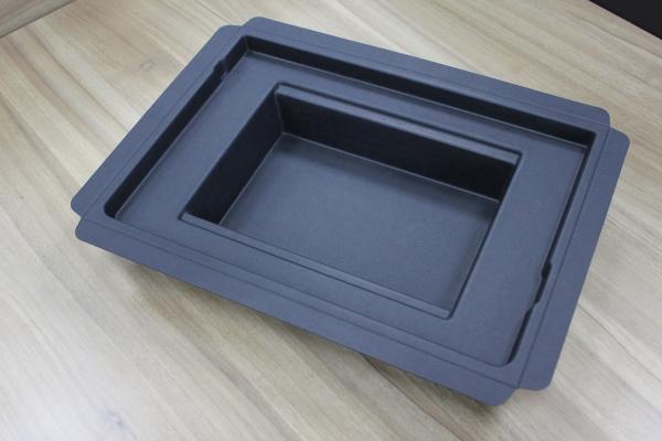 Quality Pulp Molded Paper Packaging Moulded Pulp Containers With Living Hinge Clean Edge for sale