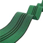 50mm Width PP Sofa Elastic Webbing Green Color With 3 Black Lines