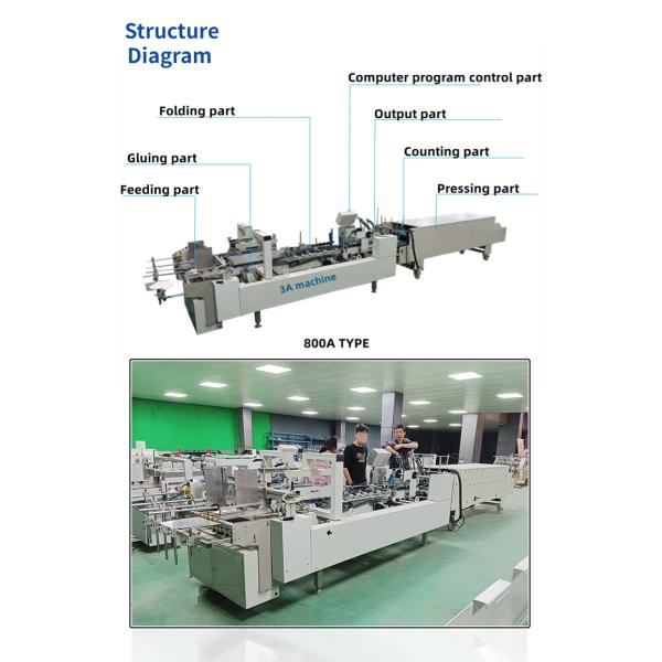 Automatic Grade Automatic Box Folder Gluer Machine CQT 800 for Corrugated Cardboard