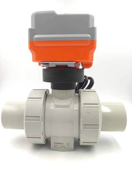 Quality RS485 Modbus Electric Actuated Ball Valves True Union Plastic Shut Off Valve for sale