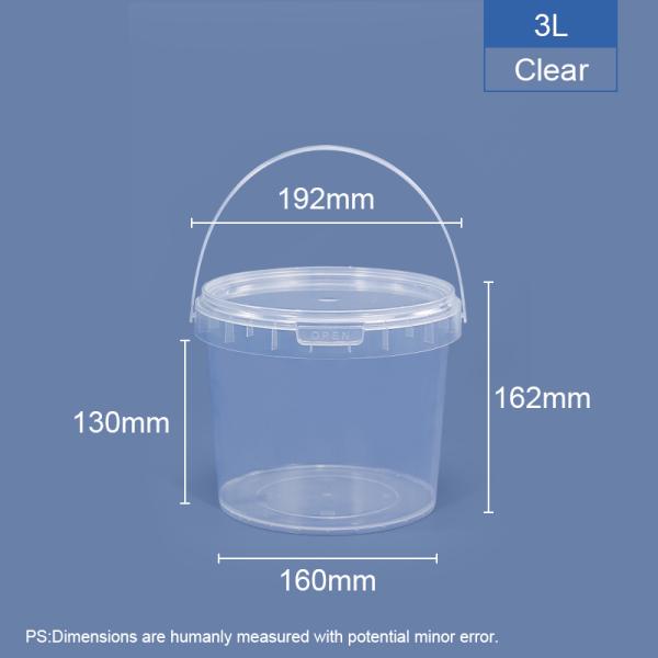 300ml 5 liter IML Customized Plastic Bucket With Lid For Honey Cookie Yogurt Butter Sauces