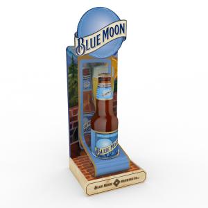 China Wallmount Wine Display Stand Stylish Beer Bottle Holder Utility Glorifier For Supermarket on sale