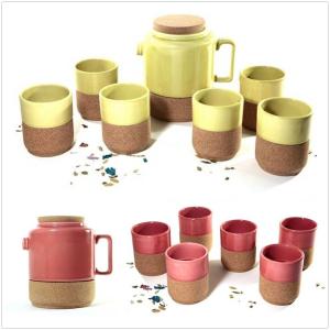 Anti Friction Custom Cork Teapot Sugar Pot Multipurpose White Yellow Red