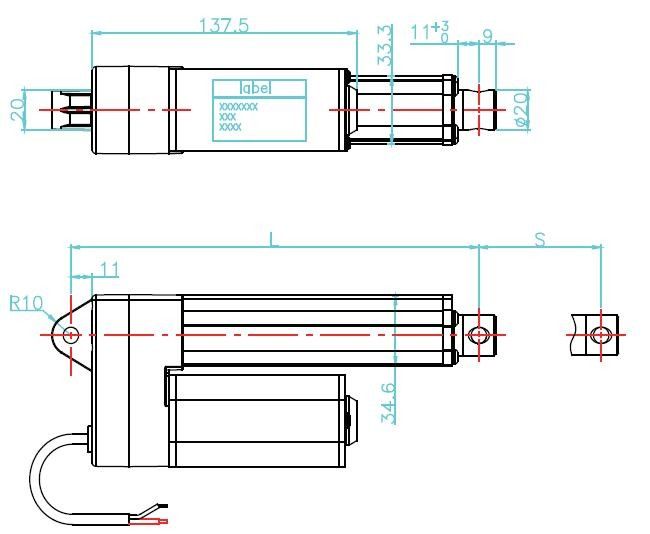 12volt /24volt heavy duty linear actuators 100mm travel, 700kg, IP65