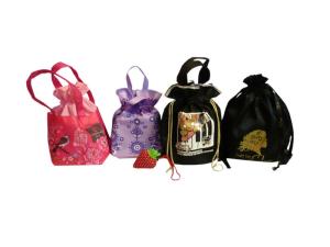 China Red / Black / Purple 75g Non Woven Drawstring Bag, Recycled Fabric Carry Bag on sale