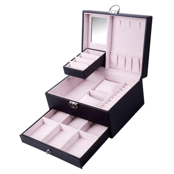 Square Jewelry Set Gift Box Mini Box for Women Girls Fashion Solid Luxury Portable PU Leather PVC Cardboard