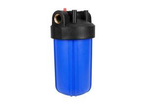 China 10'' big blue whole house plastic water filter housings with  1'' inlet/outlet port on sale