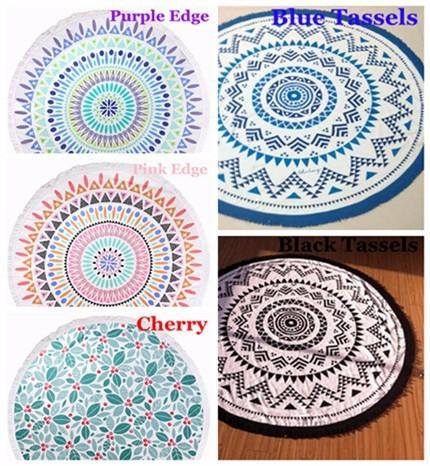 Quality Indian Mandala Round Roundie Beach Towel Tassel, Turkish Round Beach Towel with Tassel for sale
