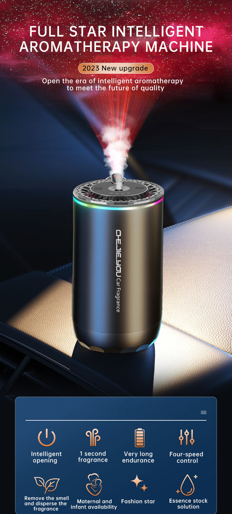 Customized Timer Air Scent Machine Intelligent Start And Stop 50ml for Car