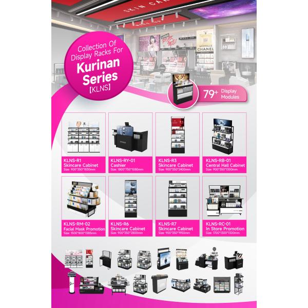 KLNS-R7 Open Top Display Skincare Display Cabinet with 40mm Soft Film Light Box