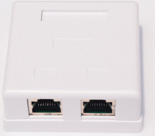 2 Port Network Wall Outlet Socket Surface Mount Box RJ45 CAT5E CAT6 White Color YH7014