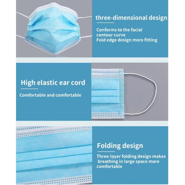 Soft 50pcs / Box Earloop Medical Mask