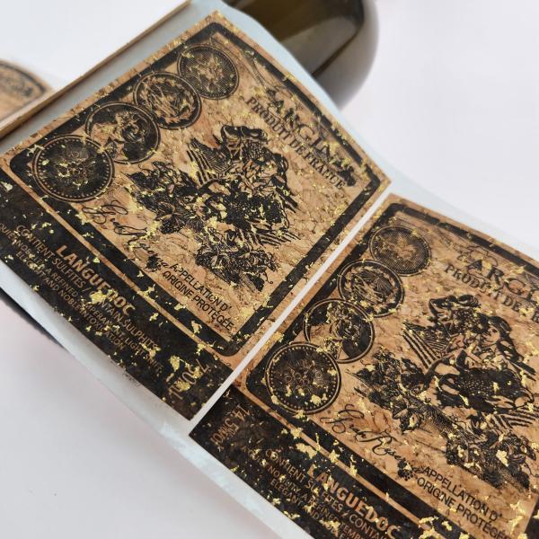 Recycled Oak Texture Custom Whiskey Bottle Labels Small Adhesive Labels