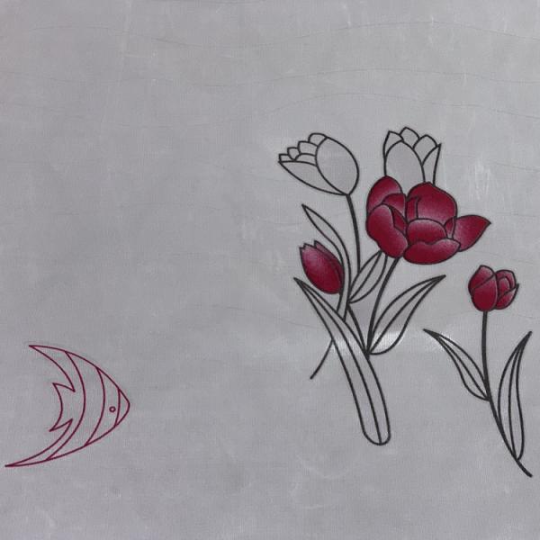 Quality Anti Moisture Knitted 100g/M2 Mattress Quilting Fabric With Tulip Pattern for sale