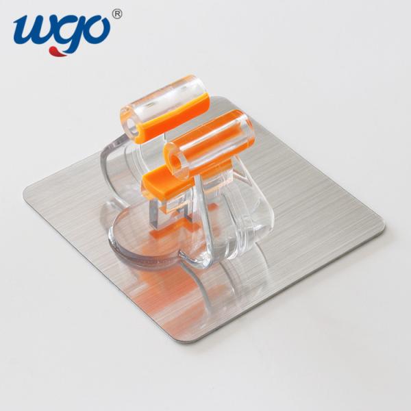 Quality ISO 9001 Wall Mount Broom Handle Holder 80mm With Reusable Adhesive Tape for sale