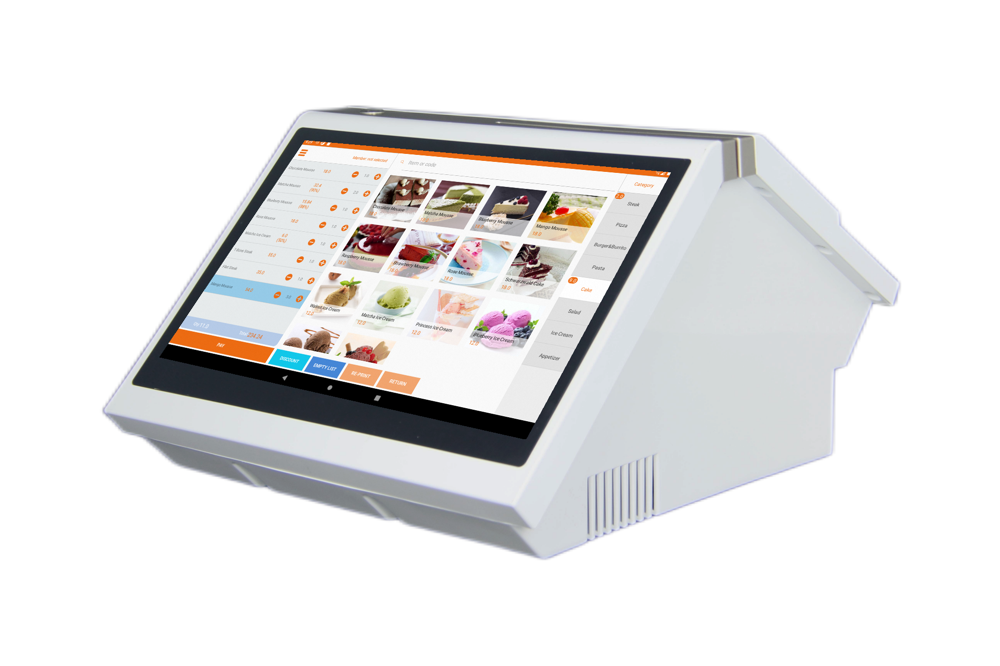Capacitive Touch Screen Dual Display POS System with Built-in 80mm Printer 14.1 Inch