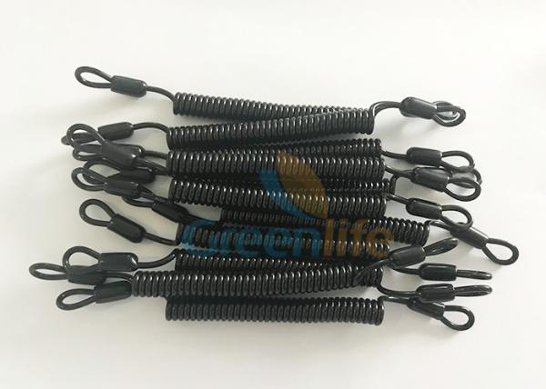 Quality 5CM Long Loop Ends Black Flexible Plastic Spring Tethers for sale