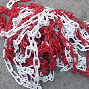 Color White Red Safety Security PE Plastic Chain For Roadway Warning Sign