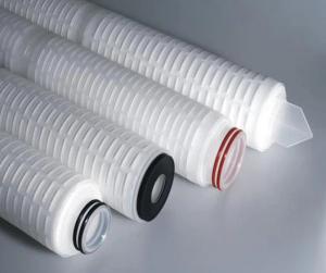 China 0.1um 10'' 20'' Pleated Filter Cartridge Hydrophobic PTFE Membrane on sale
