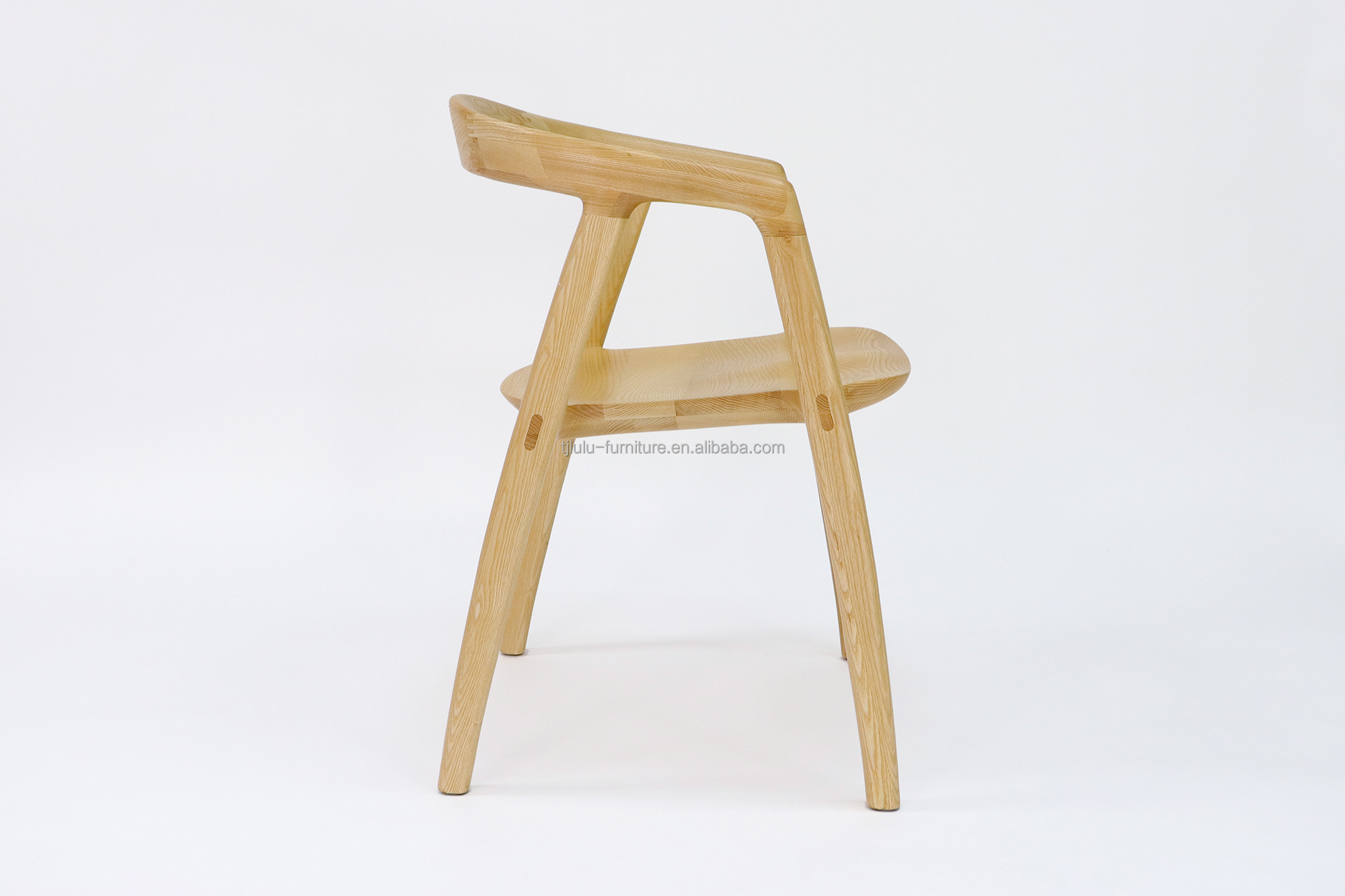 Solid Wood Dining Chair with Nitrolacquer Finish and NO Folded Design at Reasonable in Ash Wood