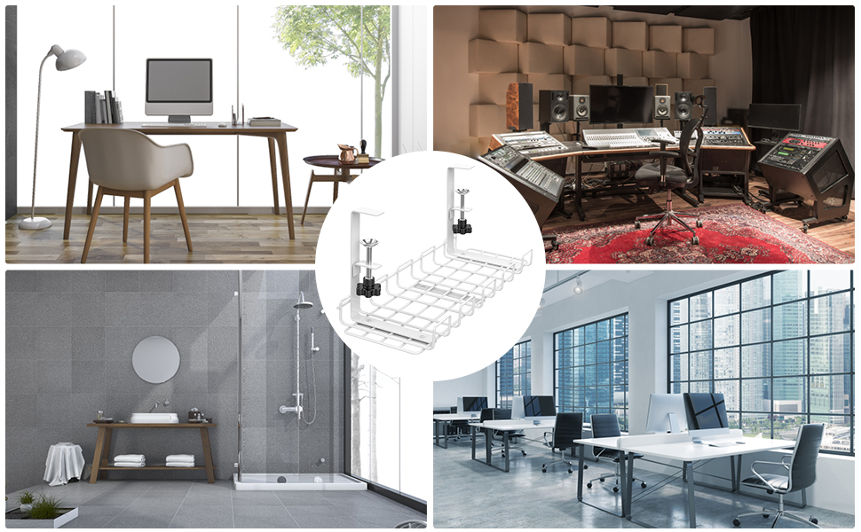 Hook Type Wire Organizer for Desks Offices and Kitchens Silver Installation Type Hook