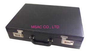 Aluminum Leather Attache Case , Aluminium Laptop Briefcase With Lock