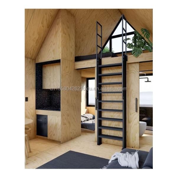 Fast-Installed Two-Storey Prefab Villa with A-Frame Design and Triangle Container Made of Galvanized Steel Square Tubes