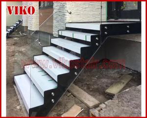 Buy cheap Double Steel Plate Staircase VK22S Railing tempered glass, Stringer,carbon 304 Stainless Steel product