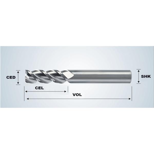 3 Flutes Solid Carbide End Mill for Aluminum CNC Milling Cutter