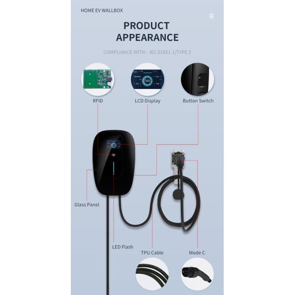 32A 3P Car EV Charger Wifi Enabled 22kw Wall Mounted Portable Car Chargers