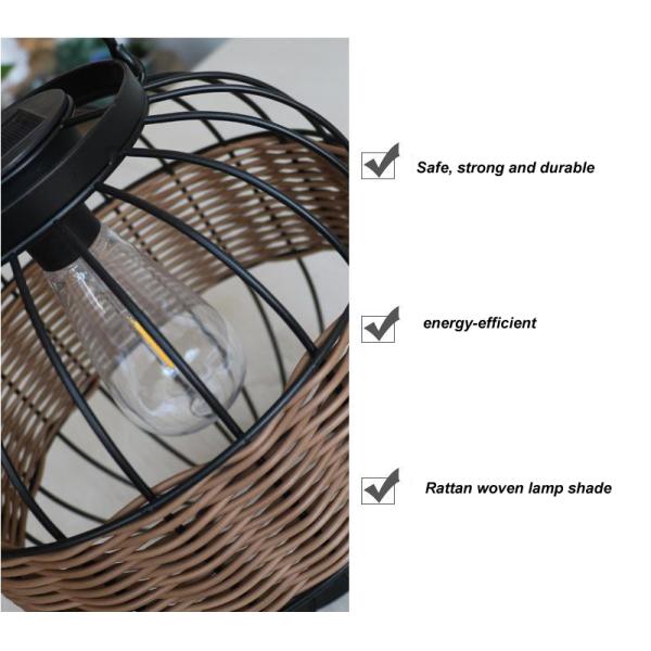 Waterproof Outdoor Rattan Lamp Shades For Balcony Garden Yard