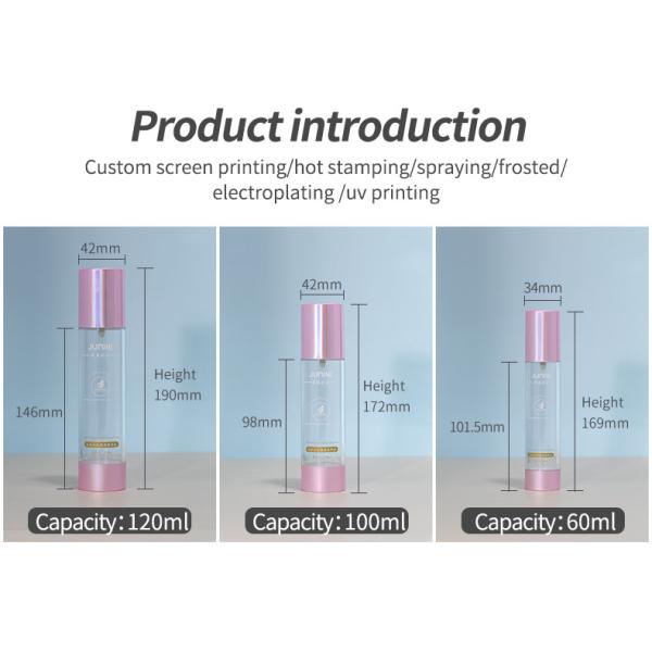 60ml Airless Bottles Pink Essential Oil Spray Bottle Transparent With Customized Logo Printing