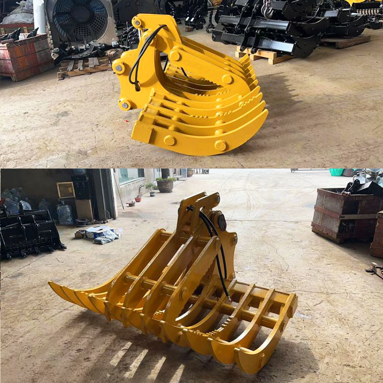 Antiwear Excavator Double Rake Bucket , Hitachi Ex60 Excavator Rake Bucket