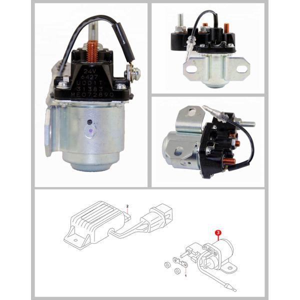 Original Parts B240700000372 ME072890 Excavator 6D34 Engine Intake Air Heater Relay For SANY